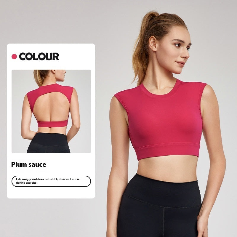 Sports Vest Women's Fixed Cup Cool Breathable Fitness Vest