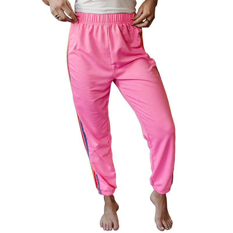 All-match Color Matching Ankle Banded Pants
