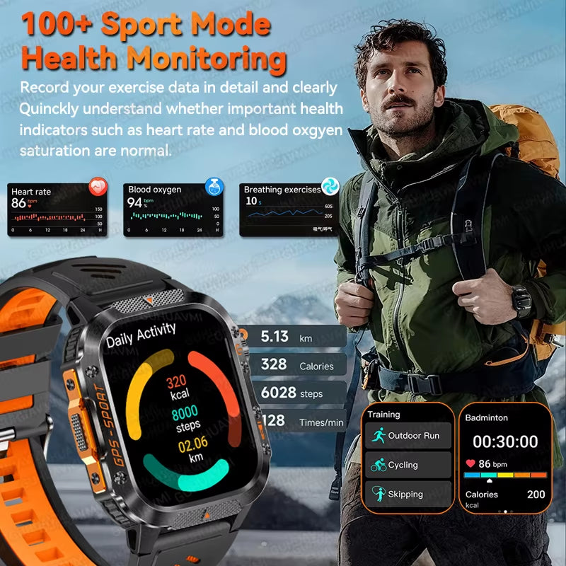 2025 for XIAOMI Original Millitary GPS Position 2.01"Smart Watch Men 3ATM Waterproof Compass 540Mah Bluetooth Call Smartwatches