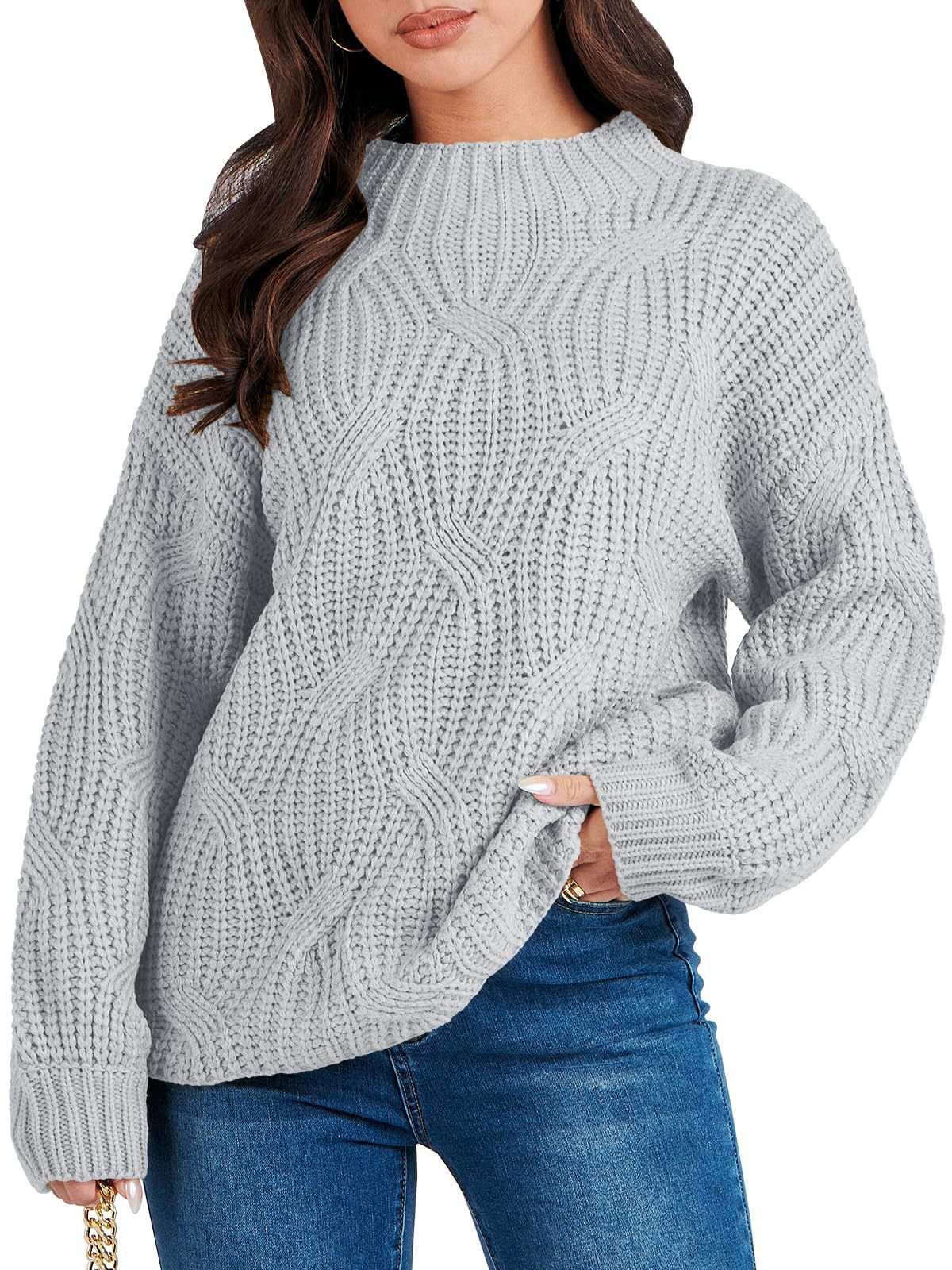 Drop Shoulder Loose Casual Twisted Knitted Pullover Sweater