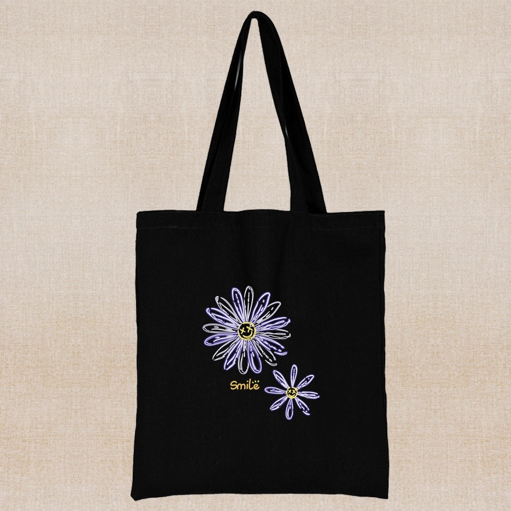 Canvas Shopping Bag Daisy Print Handheld Eco