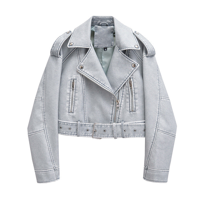 Retro Spring And Autumn Fashion New Versatile Leather Jacket