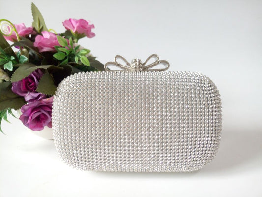 Dame Diamantkæde Banket Clutch Aften Rhinestone Taske