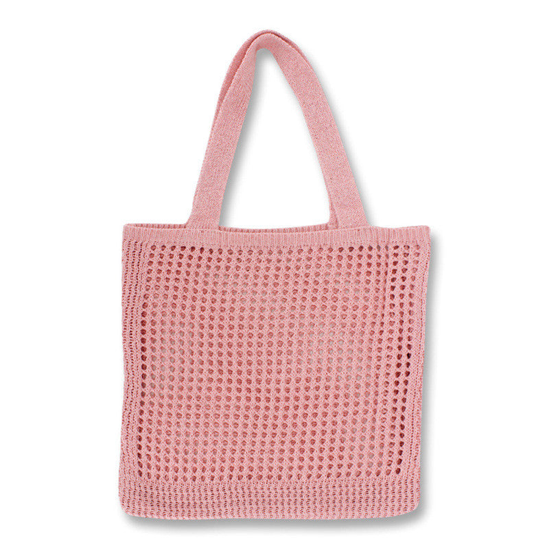 Hollow Out Niche Design Knitted Bag One Shoulder