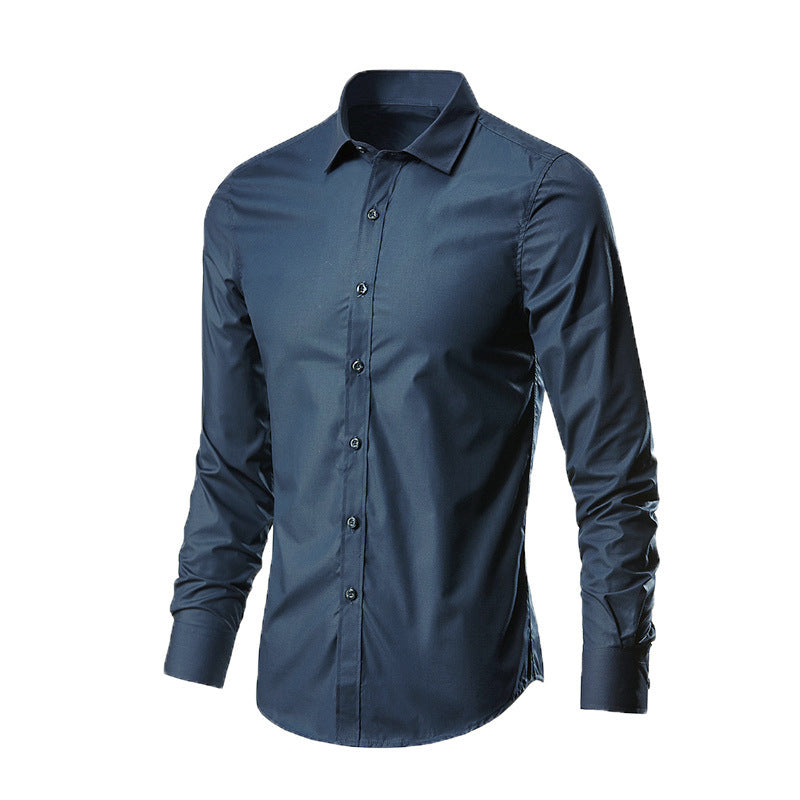 Men White Casual Suit Shirt Solid Color