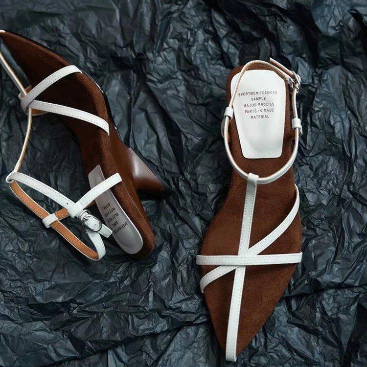 Gold Wedge Women's Summer Thin Strap Profiled Heel High Heels