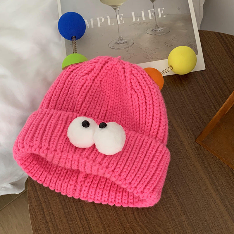 Funny Couple Style Knitted Hat Makes Your Face Look Smaller
