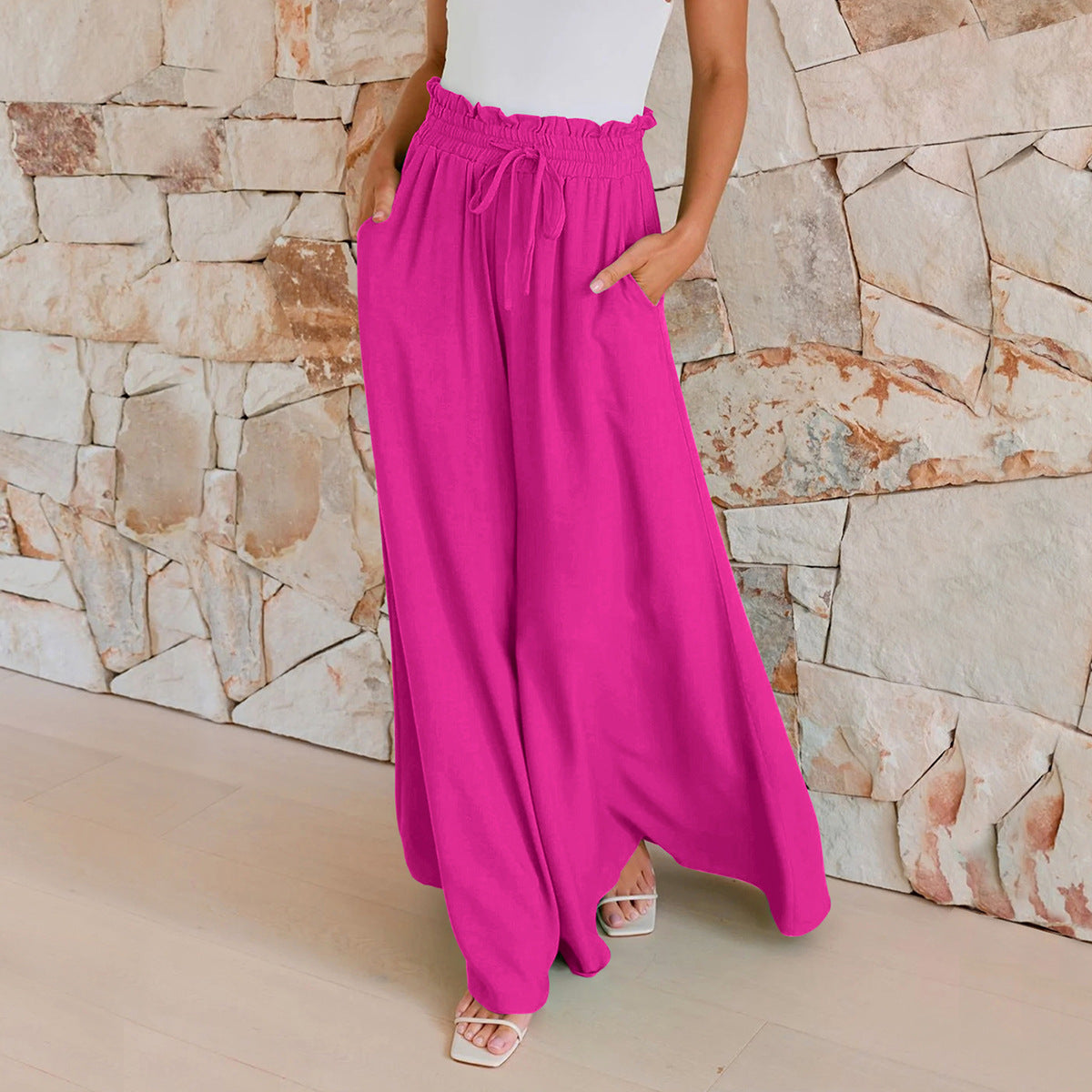 Løse sommerbukser til kvinder – draperet casual stil