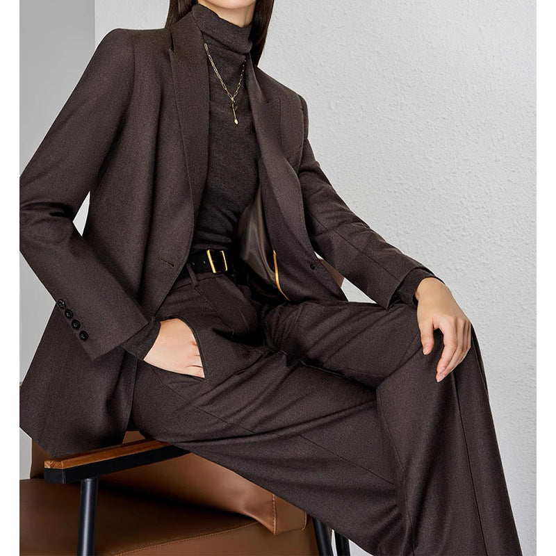 New Pure Color Velvet Worsted Wool Suit