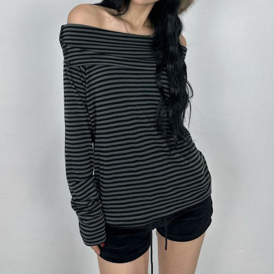 Fashionable Casual Striped Printed Top For Women