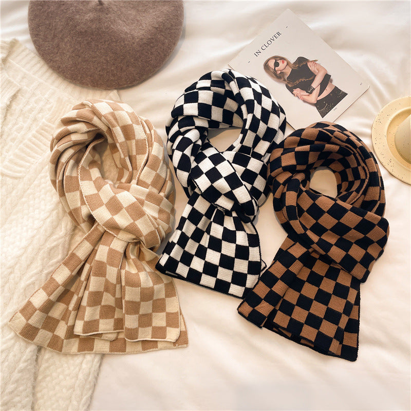 Women's Fashion Plaid Versatile Warm Scarf