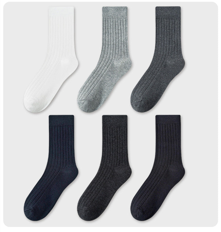 Men's Socks In Tube Pure Cotton Deodorant Solid Color