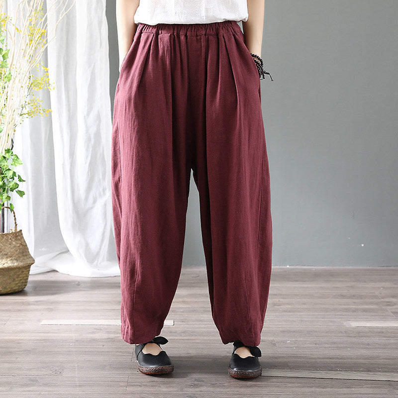 Women's Loose Casual Plus Size Radish Pants