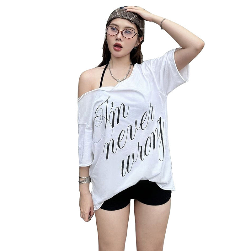 Women's Sexy Off-the-shoulder Design Short Sleeve