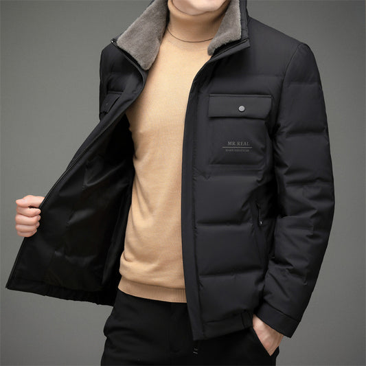 Thickened Multi Pocket Lapel Men's Coat