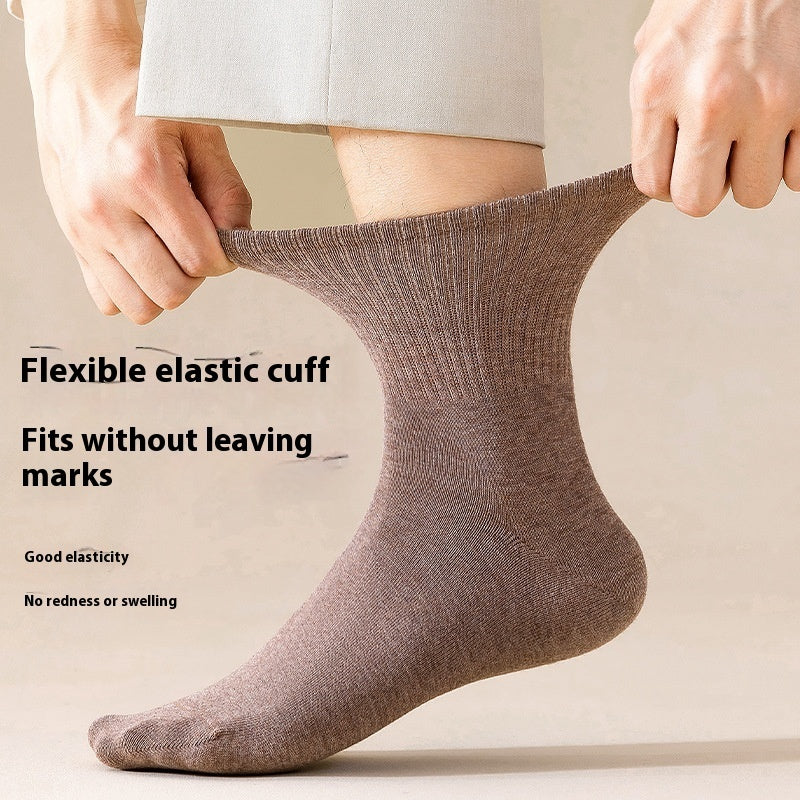 Seamless Socks Men's Pure Cotton Mid-calf Length Socks Autumn And Winter