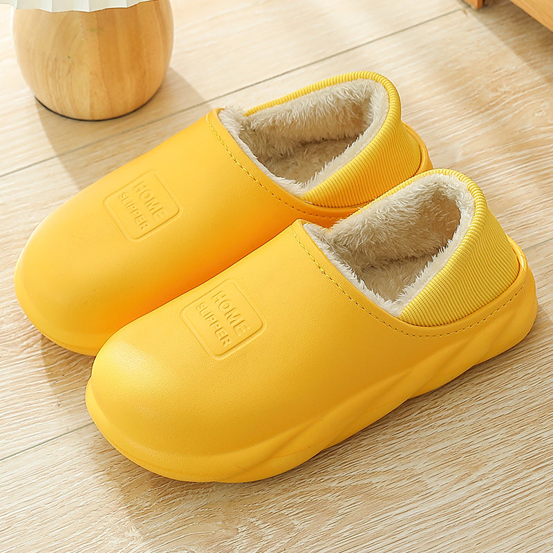 Wrap Heel Warm Couple Plush Thick Bottom Wool Cotton Shoes
