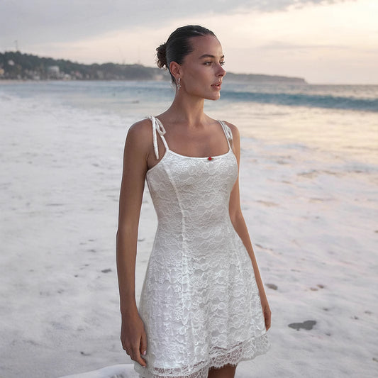 French-style Alluring Spicy Lace-embellished Waist-cinching Slip Dress