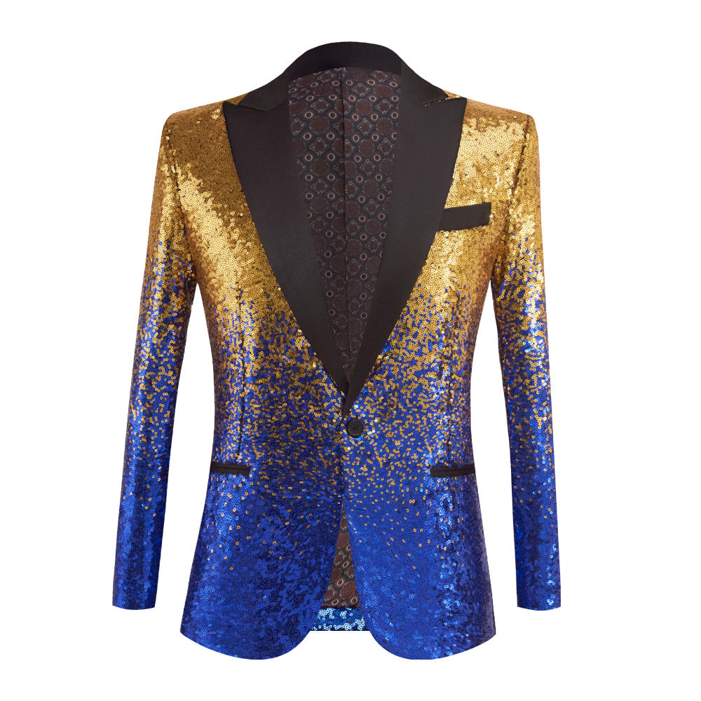 Men's Gradual Change Sequin Suit Host