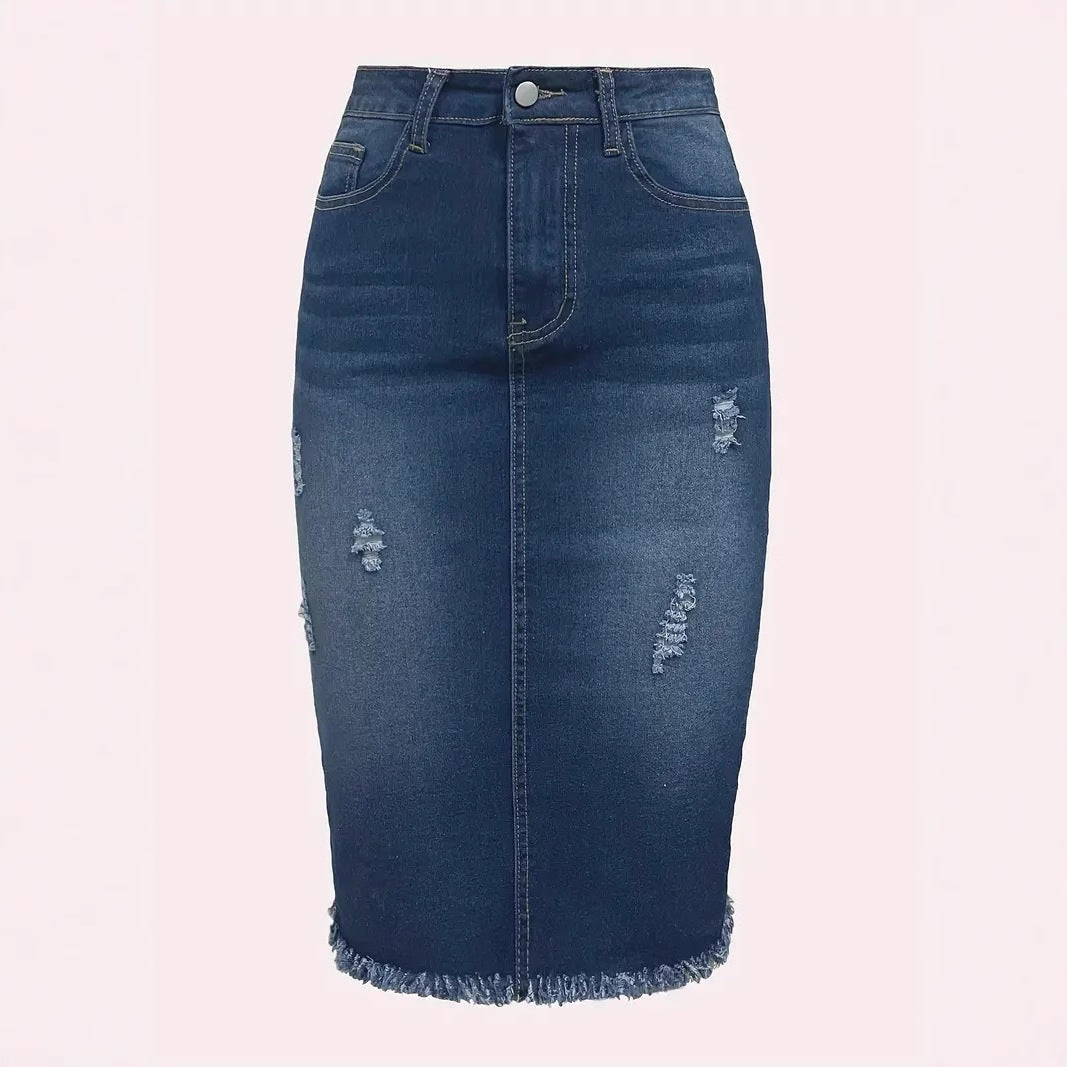 High Waist Slimming Office Lady Skirt Mid-length A- Line Sheath Skirt