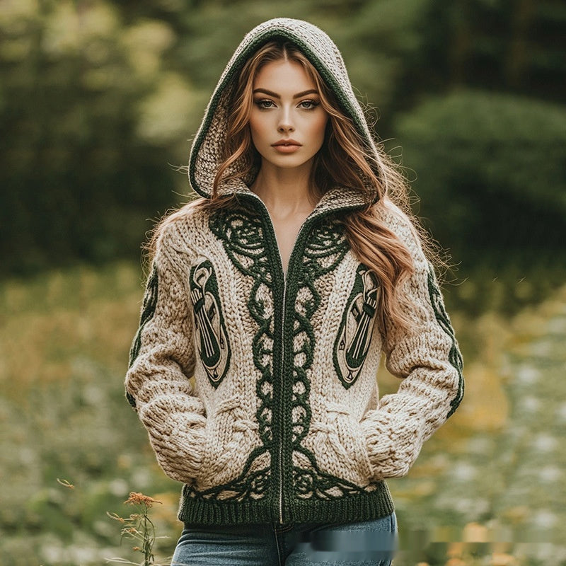 3D Digital Printed Cardigan Women's Coat