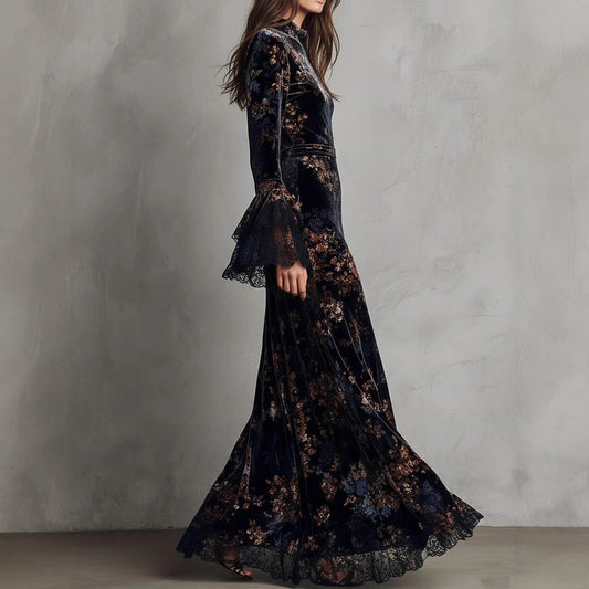 Slimming Velvet Cheongsam Evening Dress Dress