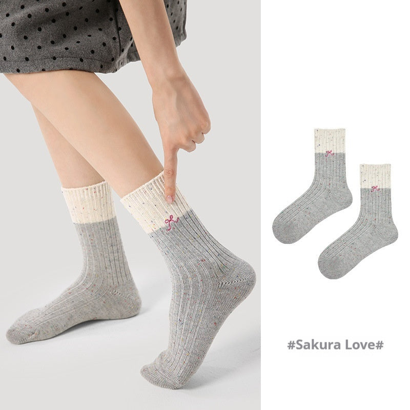 Niche Vintage Court Style Thin Middle-long Stockings