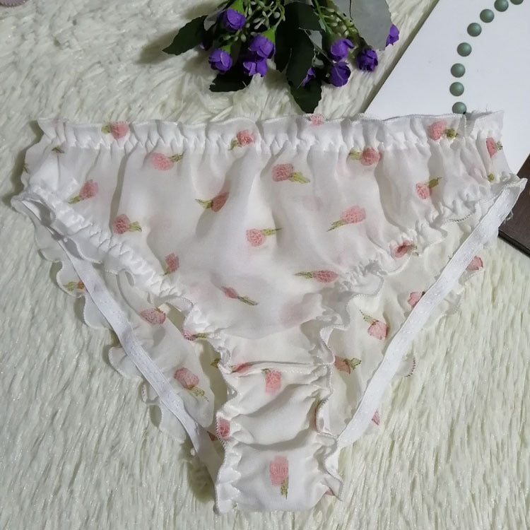 Panties Sexy Translucent Silk Ladies Triangle