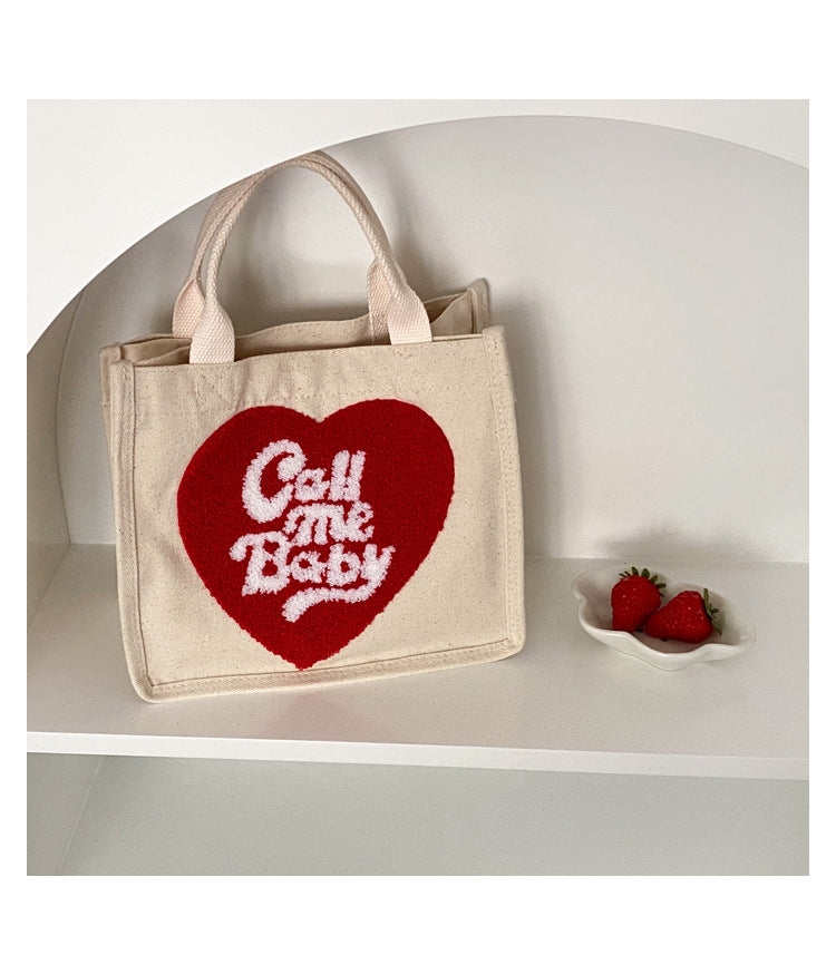 Love Hand Canvas Small Square Bag