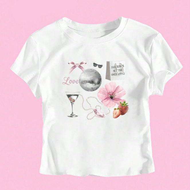 Women's Hot Girl Summer Slim Fit All-match Short Sleeve T-shirt