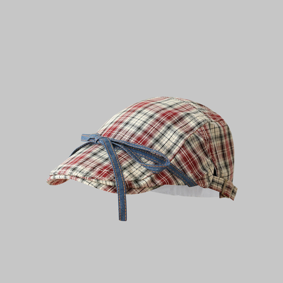 Bow Plaid Advance Hats Girls Japanese-style Retro