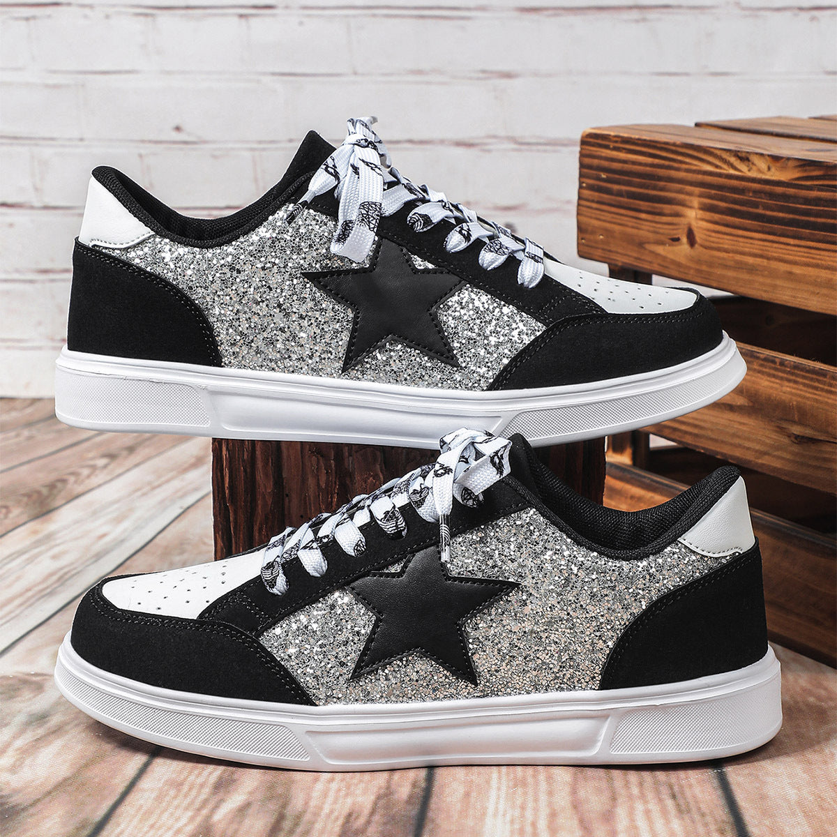 Women's Trendy Casual Sneaker Couple Leopard Print All-match Sequins