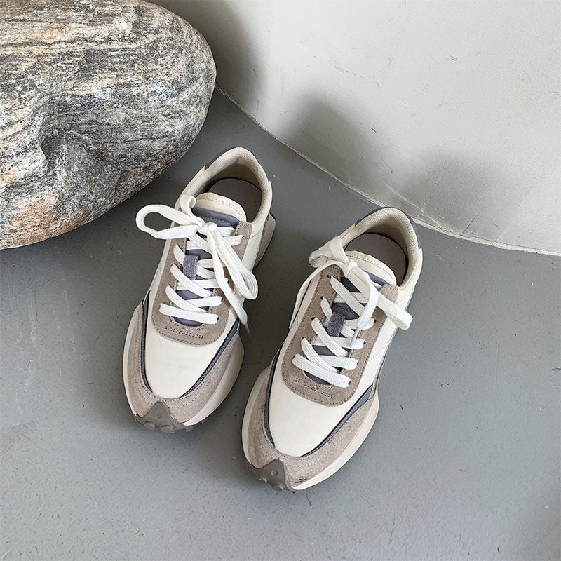 Women's Trendy Leather All Match Small Waist Daddy Shoes