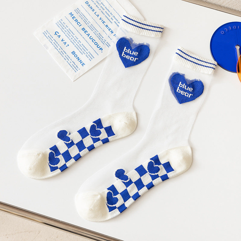 Transparent Spring And Summer Sweat-absorbing Glass Silk Socks