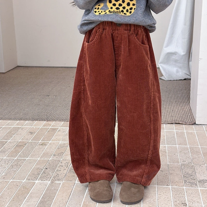 Emobeibei Kids Loose CasualAll-Cotton Pants