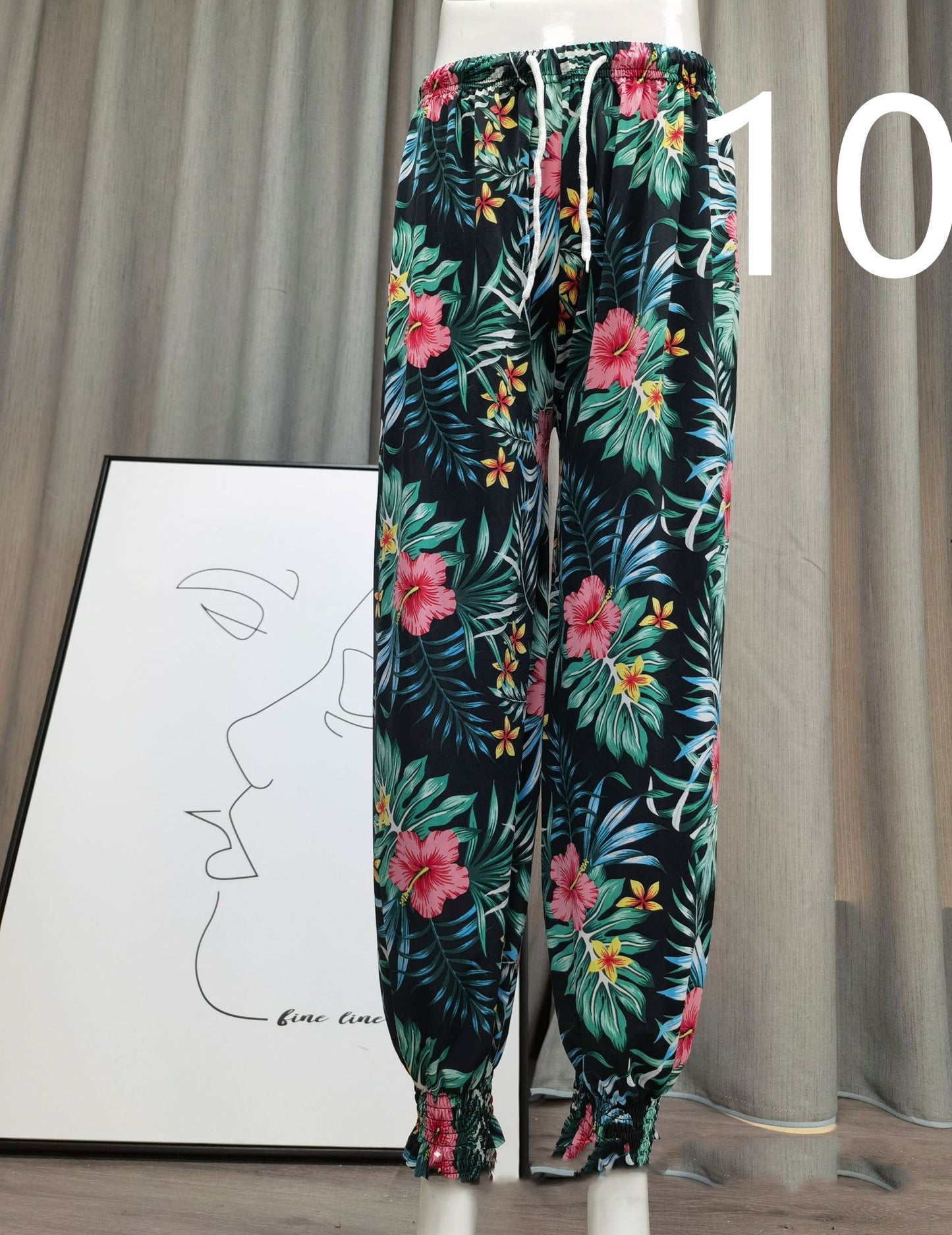 Women's Loose Drawstring High Waist Lantern Slacks