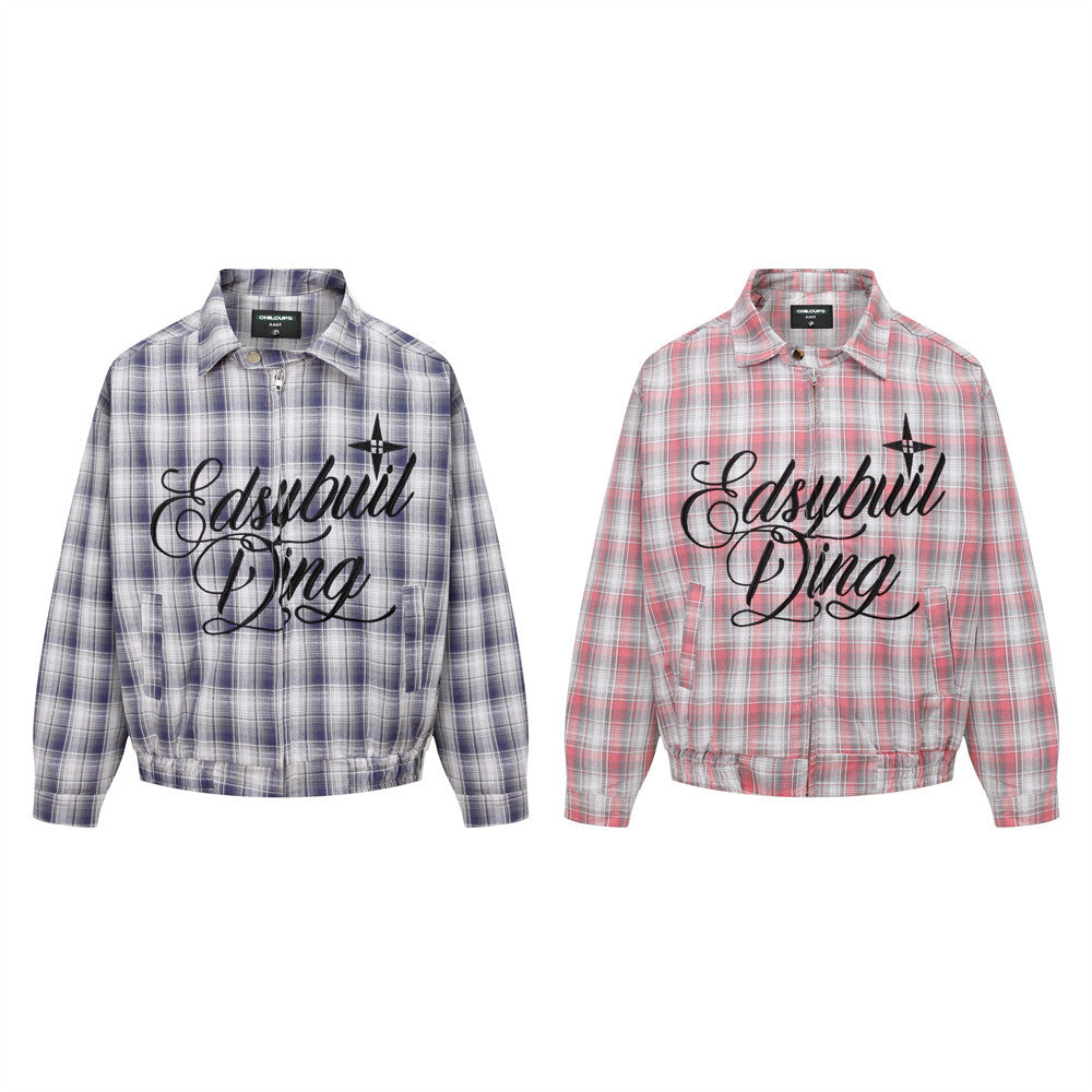 American Style Loose Plaid Lapel Jacket Trendy Men