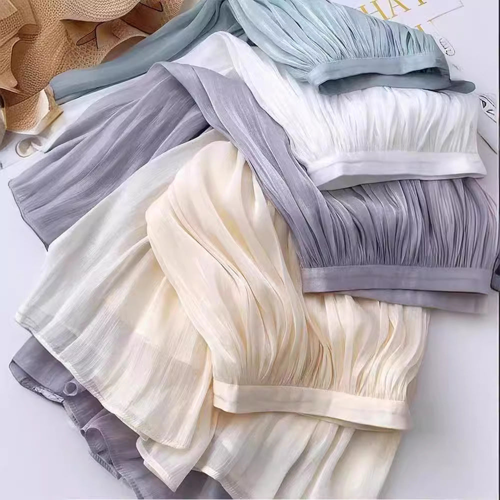 High-grade Streamer Yarn Skirt A- Line Large Hem