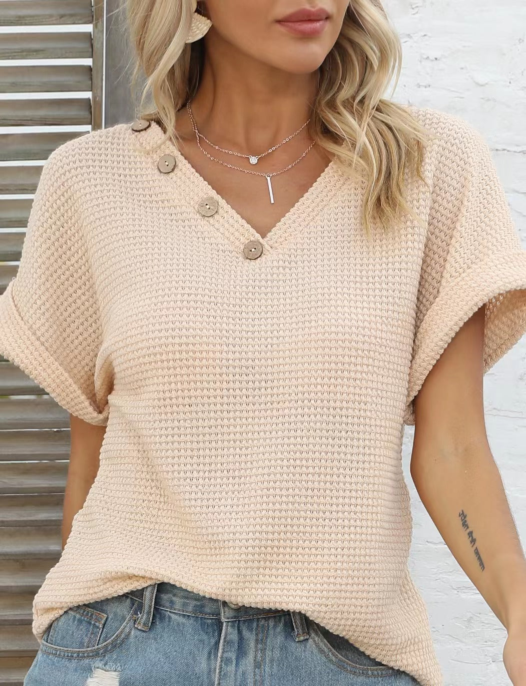 Women's Polyester Elegant Style Short Sleeve