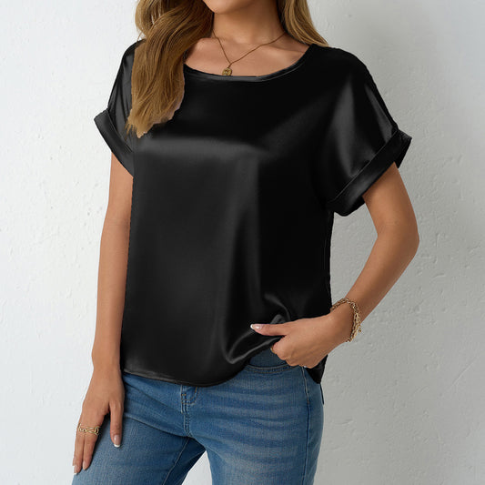 New Springsummer Womens Loose-fitting Cropped T-shirt