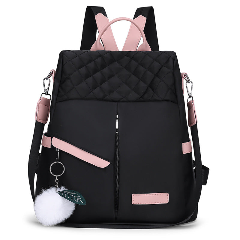 Fashion Casual Oxford Cloth Shoulder Bag Women's Contrast Color Large Capacity Waterproof Backpack