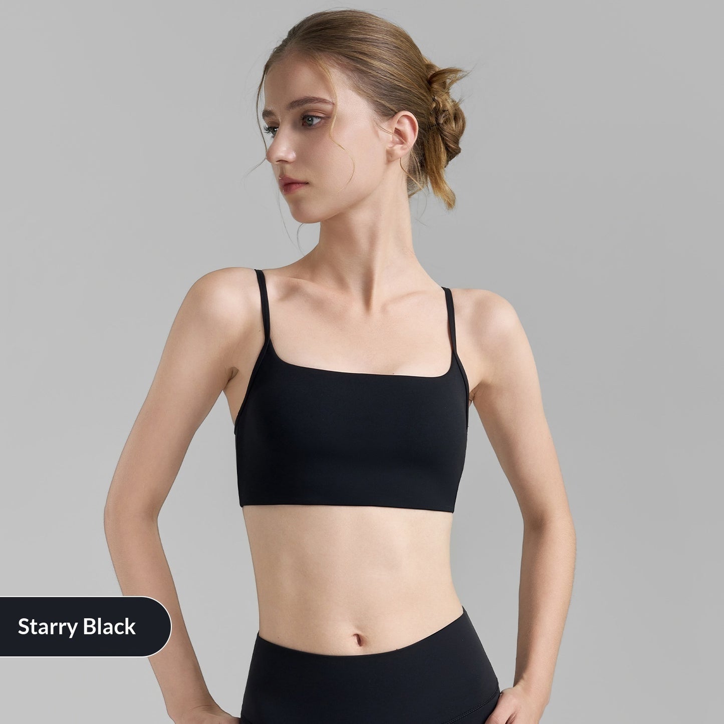 Double Strap Semi-fixed Cup Sports Bra U-shaped Back Fitness Vest