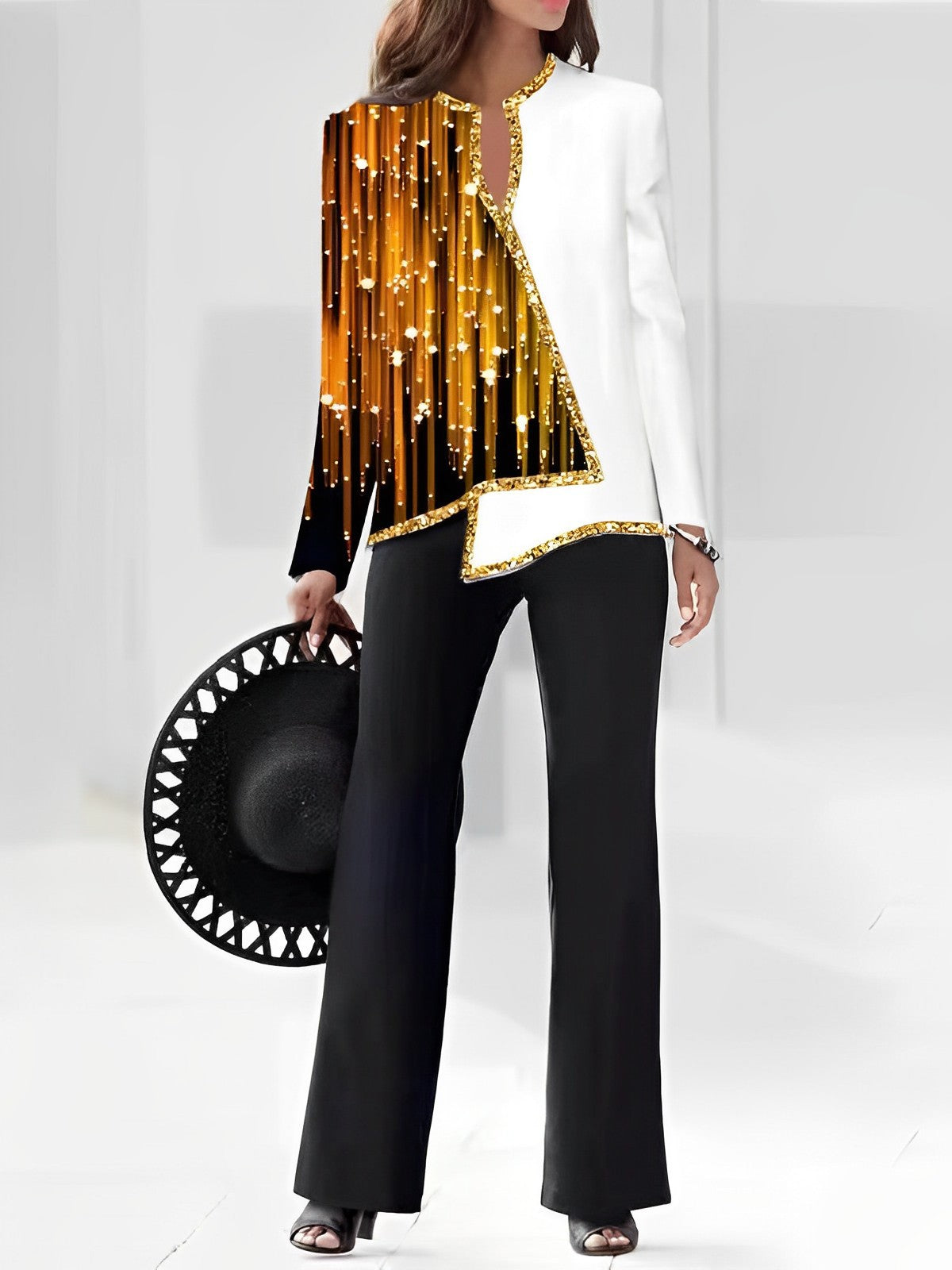 Women's Fashion 3D Digital Printing Shirt And Trousers Suit