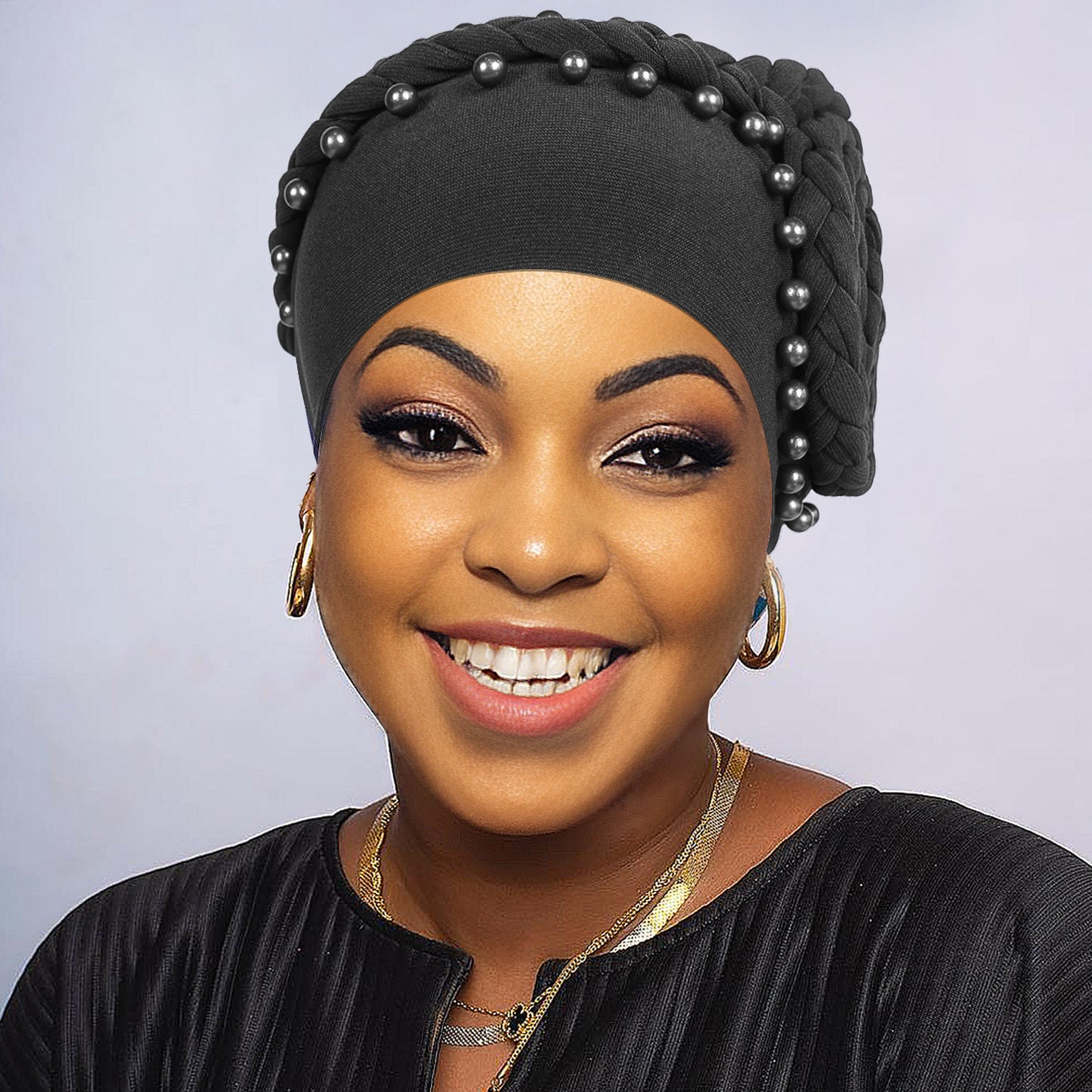 Beaded Floral Cap Pearl Braids