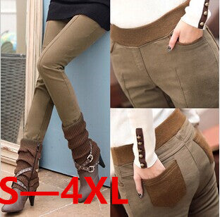 Thicken Velvet Leggings Korean Style Slim Trousers