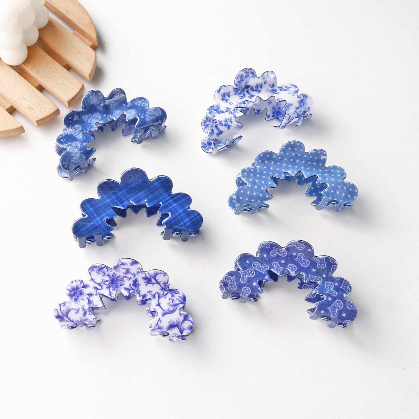 New Wave Grip Blue Series Pvc Barrettes Female Back Head