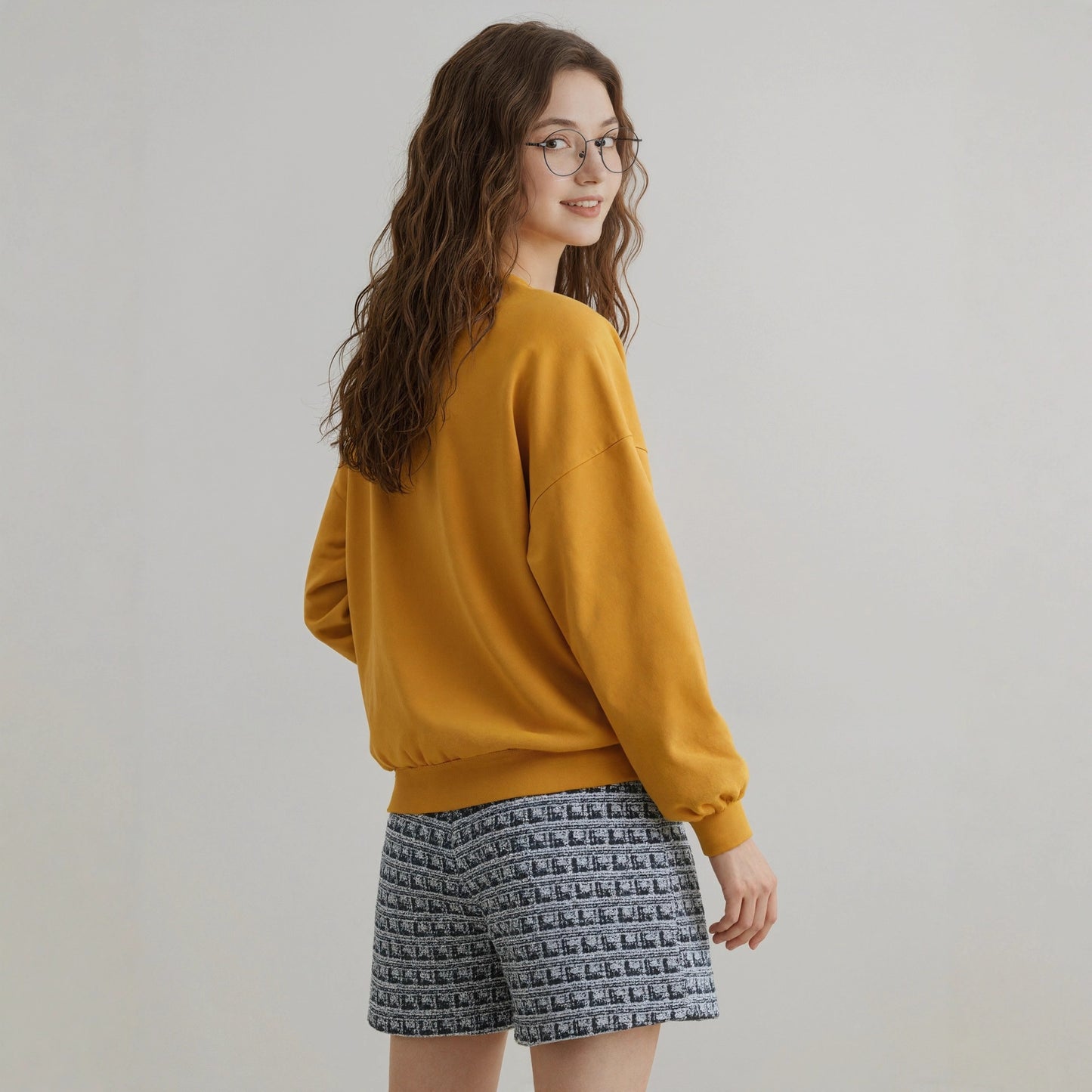Fashionable Plaid Knitted Shorts For Women