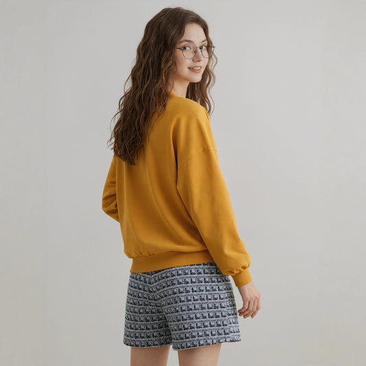 Moderigtige strikkede shorts med tern til kvinder