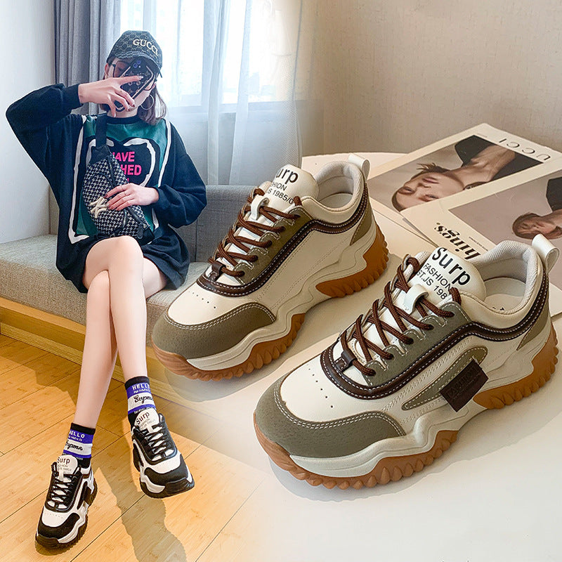 Moderigtig all-match internetberømthed stegte gade-studerende tykbundet øget fritids-sneaker