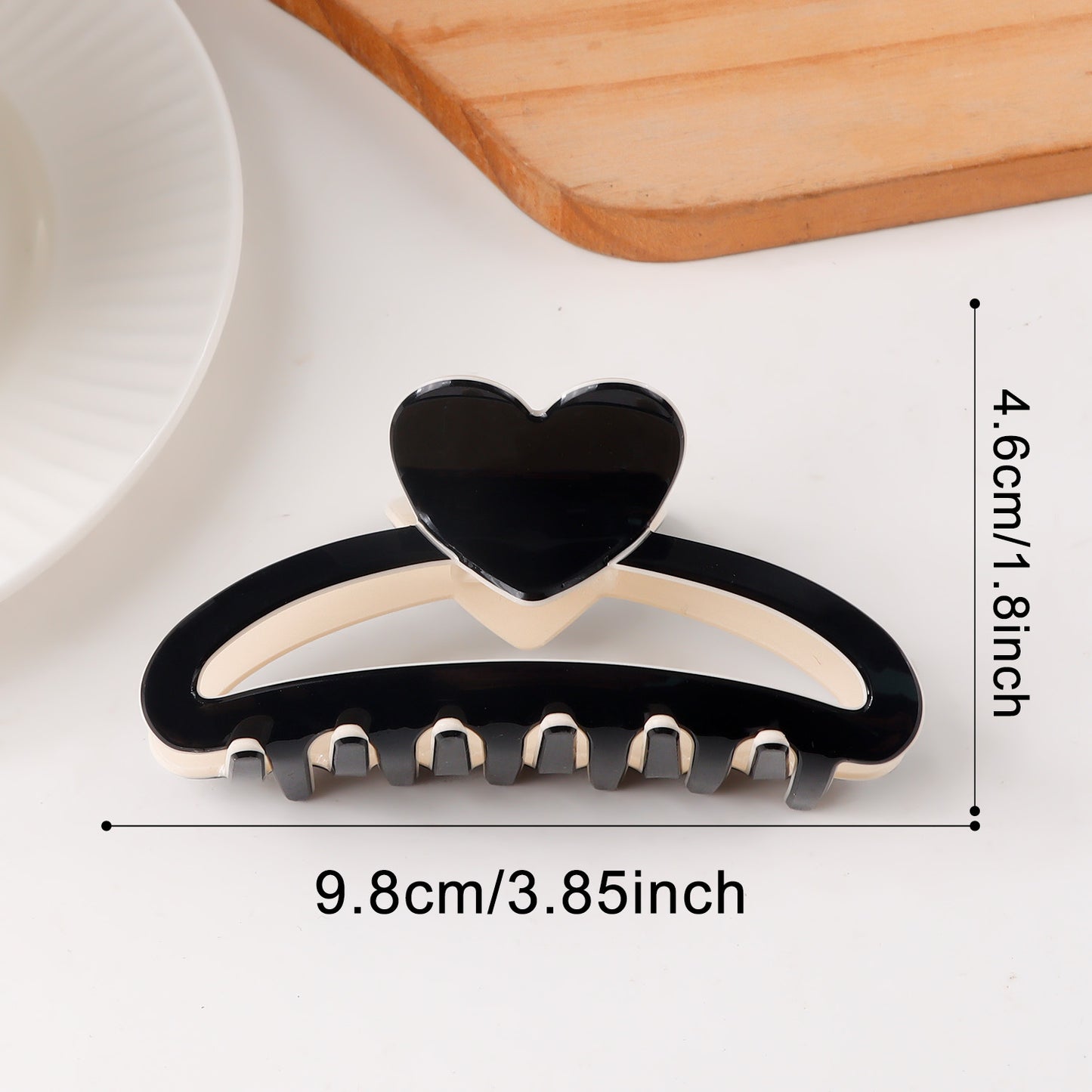 Valentine's Day Heart Shaped Color Block Fresh Sweet Updo Shark Clip